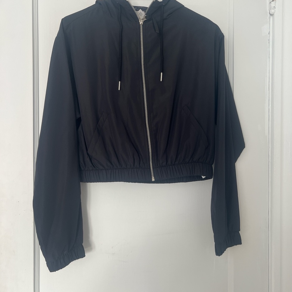 Black cropped zip up hoodie Forever 21 - XS